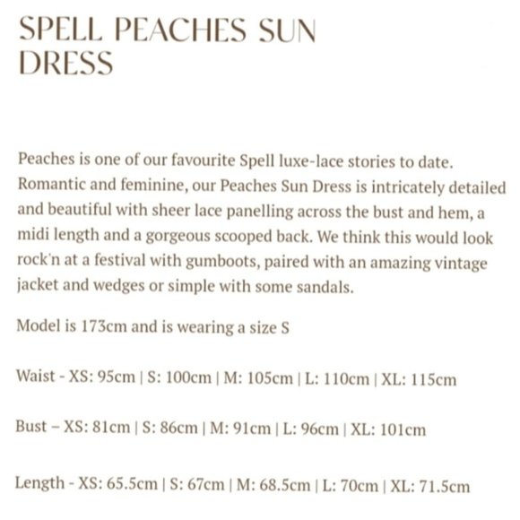 Peaches Sun Dress white lace mini spell designs S - Picture 9 of 9